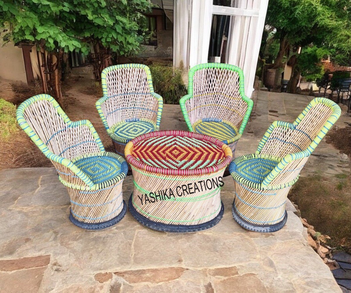 Bamboo chair table set